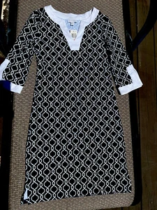 NEW Charter Club Women Dress Size XS STRETCH Blue White Floral Long sleeve NWT - Picture 1 of 7