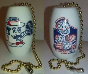 A Charming Pabst Beer Porcelain Ceiling Light / Fan Pulls - Picture 1 of 1