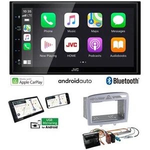JVC Autoradio Apple CarPlay Android für Peugeot 308 Facelift 2009-2013 silber - Bild 1 von 8