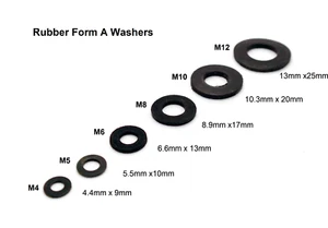 Form A Gummischeiben M4 M5 M6 M8 M10 oder M12 10er oder 20er Pack  - Bild 1 von 27
