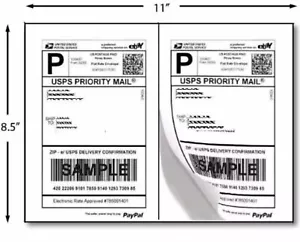 2000 media hoja etiquetas de envío por Internet autoadhesivas para eBay PayPal 8,5 x 5,5 - Imagen 1 de 2