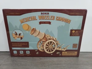 Neu Rokr 3D Holzpuzzle Modellbausatz Holzfeuern Mittelalter Radkanone - Bild 1 von 9