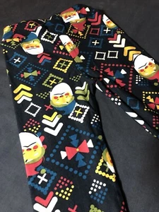 LuLaRoe L/XL Kids Leggings Sizes 6-10 Holiday Christmas Santa Argyle #3085 - Picture 1 of 3