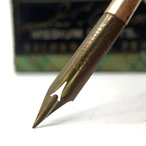 x2 Vintage Joseph Gillott's No. 6 Edinburgh Pen Nib Bronze NEW Dip Pen Fountain - Picture 1 of 2