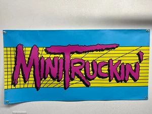 Mini Truckin' Magazine banner 13 0z garage shop room man cave banner 24"x48" - Picture 1 of 3