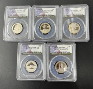 2013 S Complete 5 Coin CLAD Copper Nickel ATB Quarter Set PCGS Graded PR69 DCAM - Picture 1 of 13