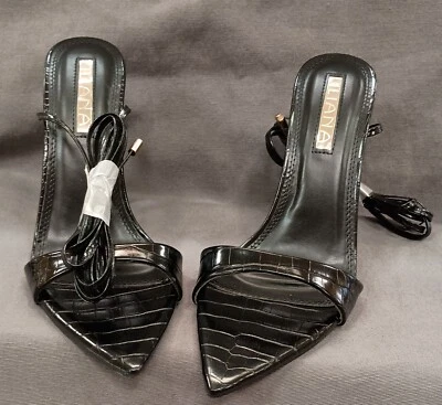 TACÓN GRUESO CON CORDONES PATRÓN COCODRILO JENA-1 Foto 1 de 4