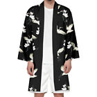 Men Japanese Kimono Robe Yukata Long Haori Cardigan Shirt Dressing Gown Robe 