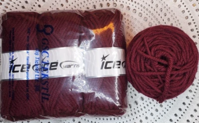 4 madejas hilo hielo Elite lana súper voluminoso borgoña 65617 100 gr 80 m Foto 1 de 4