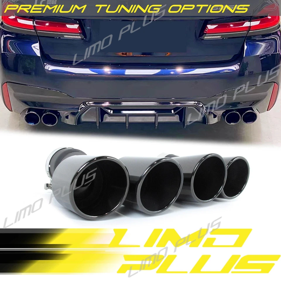 Gloss Black Exhaust Tip Muffler Pipe for BMW 5 Series G30 540i 530i M-Sport 17+ - Imagem 1 de 4