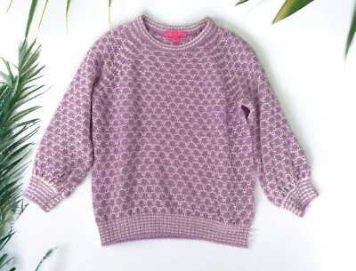 Suéter Tejido Lilly Pulitzer Corabelle Púrpura Iris Panal Manga Abullonada M Mediano Foto 1 de 4