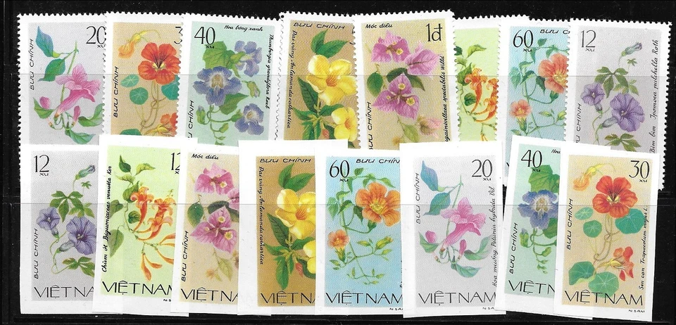 NORTH VIETNAM Sc 1098-1105 NH PERF+IMPERF SETS OF 1980 - FLOWERS - (CJ25) - Image 1 of 1