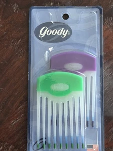 Vintage kleiner Goody Grip-&-Lift Haar Pick Kamm Farbe Dip unzerbrechlich Requisite Neu in Verpackung doppelt - Bild 1 von 7