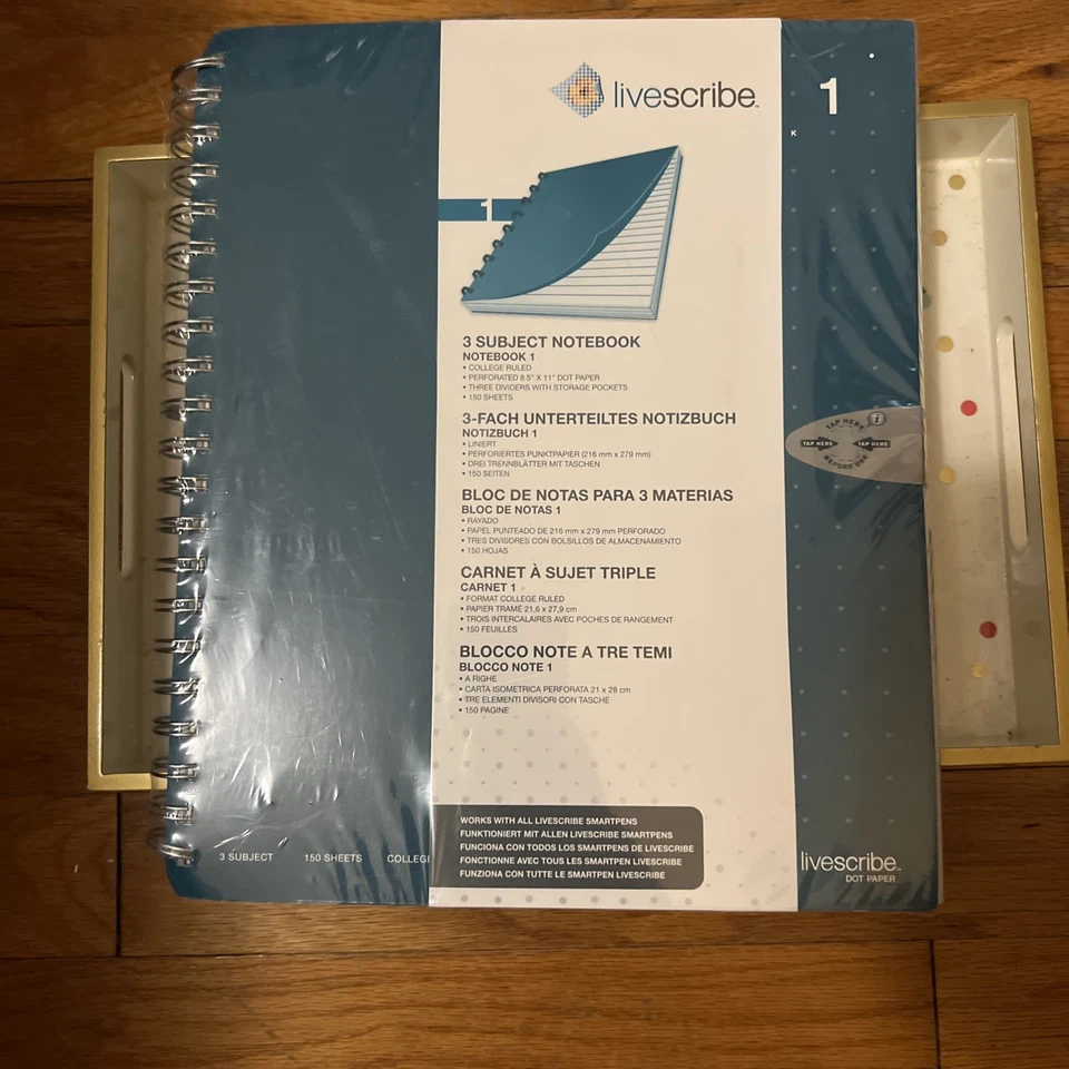 Livescribe 3-Subject Notebook~ 150 Pages ~ Dividers~ NEW SEALED - Image 1 of 4