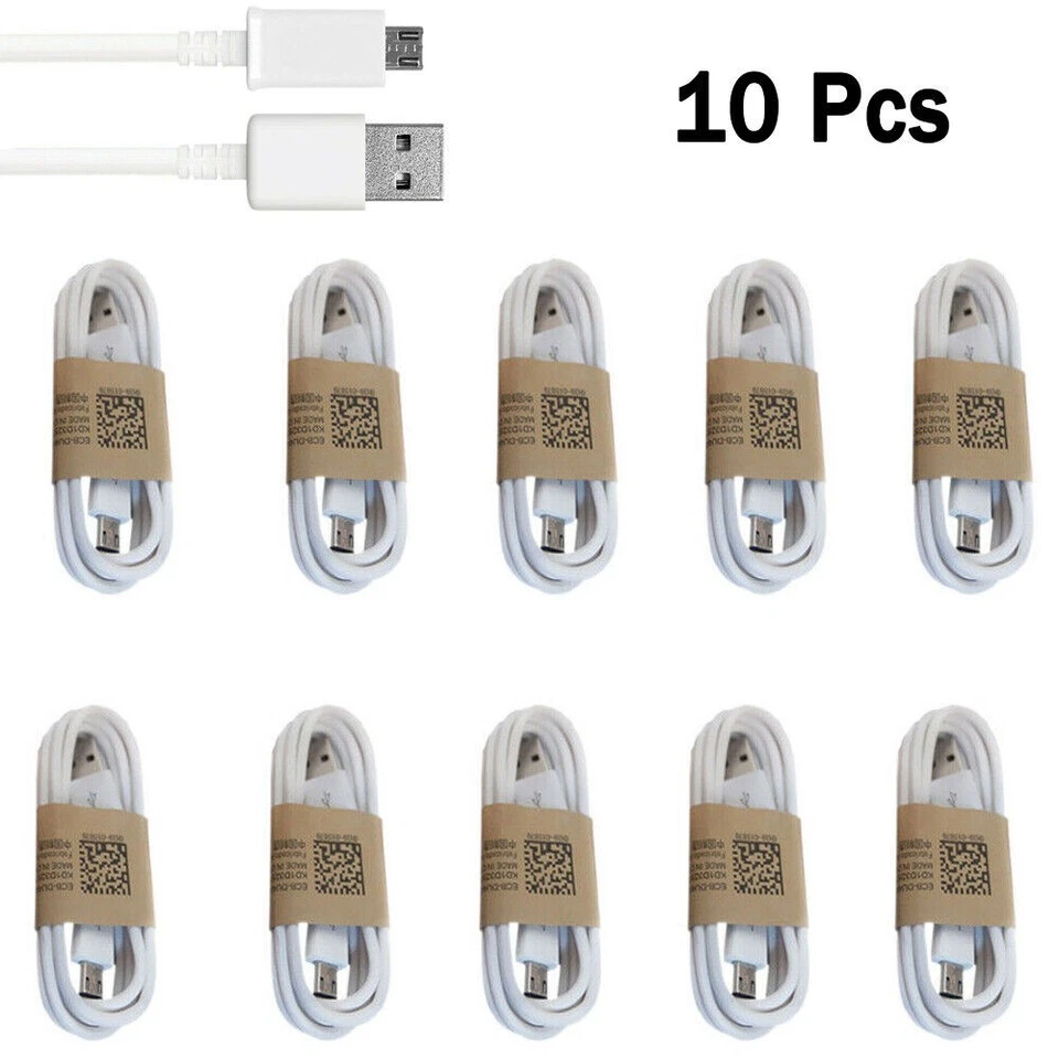 PACK de 10 cables micro USB cable cargador a granel para Android Samsung Moto HTC LG Foto 1 de 4