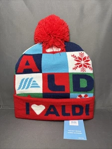 NUOVO Aldi Gear 2024 Holiday Beanie Calza Cappello con Polsini Taglia Unica Inverno Natale - Foto 1 di 4
