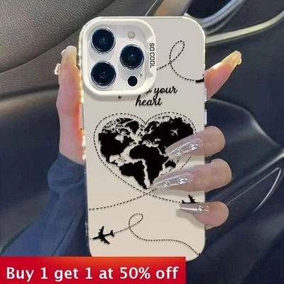 Funda personalizada con mapa de amor para iPhone 16 Pro Max 15 14 13 12 11 8 XR Foto 1 de 4