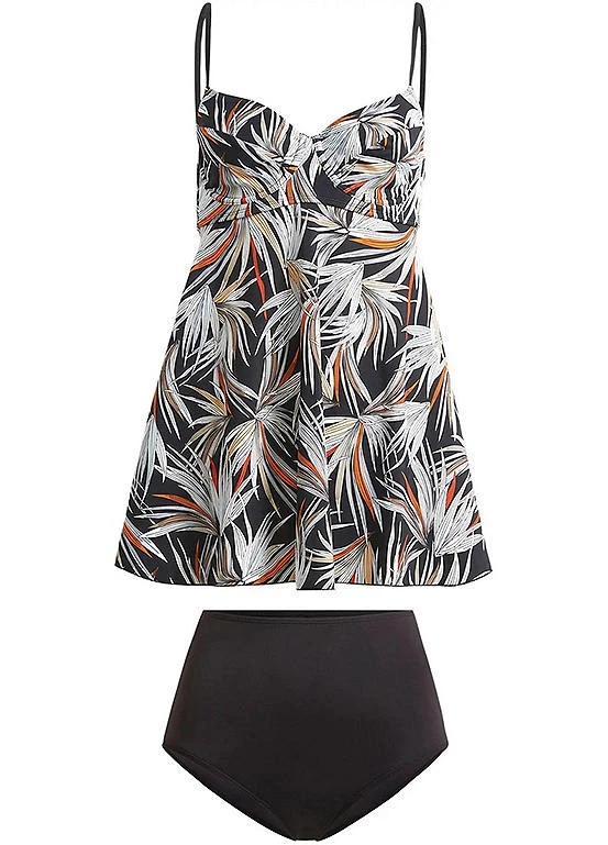 Bügel Tankini mit High Waist Bikinihose Gr. 38 (75) C Schwarz Schwimmanzug Neu* - Bild 1 von 1