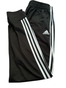 Adidas Boys Pants Tricot Iconic Black Size Large 14/16 Black White Stripe AK5415 - Picture 1 of 5