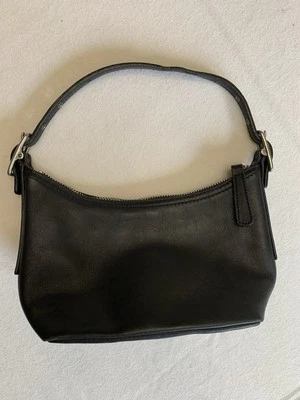 Vintage Coach 9844 Black  Leather Mini Demi Hobo Baguette Bag Purse - Image 1 of 4