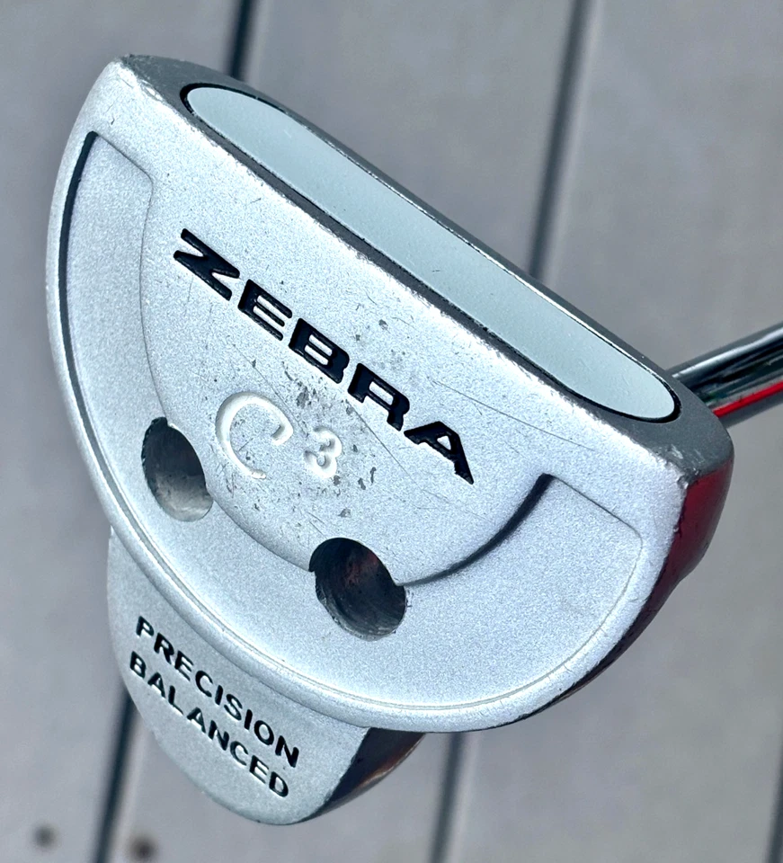 RAM ZEBRA C3 3-BALL PRECISION-BALANCED MALLET PUTTER Stepped Steel Shaft RH 34" - Image 1 of 4