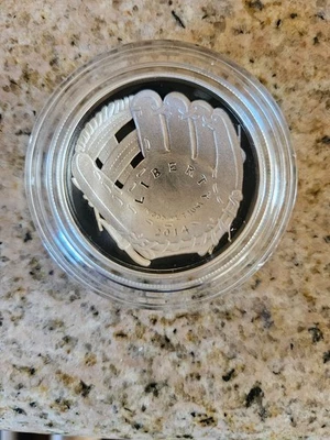 (1) 2014 P Baseball Hall of Fame $1 Silver Dollar Proof Commem Coin w/ Box & COA - Image 1 of 4