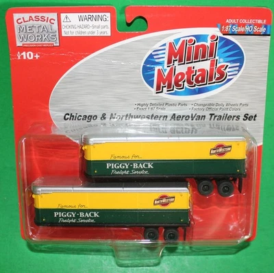 Classic Metal Works Mini Metals 31152 Fruehauf 32' Aero-Van trailer set C&NW - Изображение 1 из 4