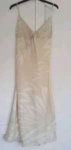 Episode 100% Silk Printed Midi Slip Dress Beige 6 - Picture 1 of 9