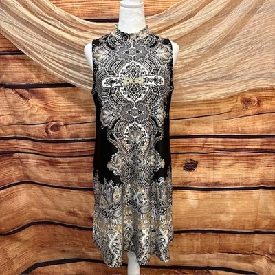 Tiana B. Womens Black/Gray Paisley Print Boho Sheath Dress Size 10 - Image 1 of 4