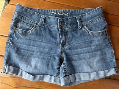 Red Camel 11 Denim Shorts Blue Jean Low Rise Cuffed Hem 37" W 8" Rise 5" Ins - Image 1 of 4