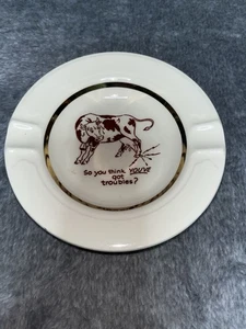 Cute Cow Ashtray Unique Decor with Cow Graphic Art Humor - Picture 1 of 7