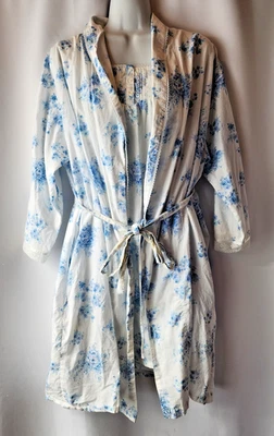 CONJUNTO DE PIJAMA VINTAGE LAURA ASHLEY L ROUPÃO E VESTIDO ALGODÃO FLUIDO - Imagem 1 de 4