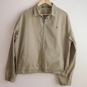 Vintage Polo Ralph Lauren Harrington Bomber Jacket Khaki Made in USA Men's L - Picture 1 of 14