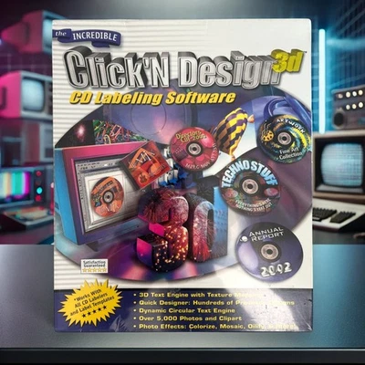 (PC, 2000) NUEVO Software de diseño de etiquetas 3D Avery Click N Design Windows 95/98/ME/XP Foto 1 de 4