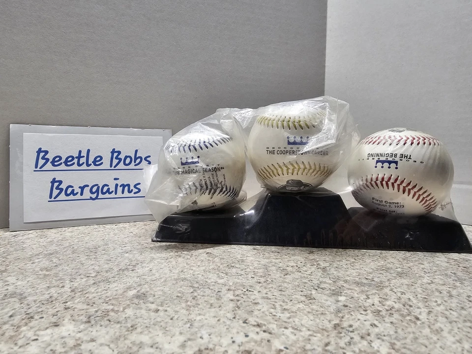 George Brett Kansas City Royals MLB 1999 Fotoball Baseball Lot Of 3 NIP  - Image 1 of 4