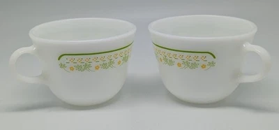 2 VTG Pyrex Summer Impression Coffee Tea 8oz Cups Sunshine Corning NY USA - Image 1 of 4