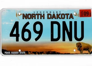 NORTH DAKOTA passenger 2022 license plate "469 DNU" - Picture 1 of 1