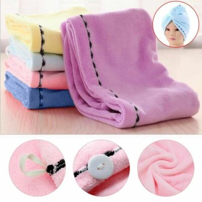 8PCS Rapid Fast Drying Hair Absorbent Towel Turban Wrap Soft Shower Bath Cap Hat - Image 1 of 4