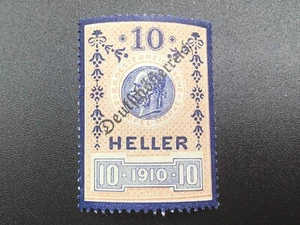 Austria 1910 Fiscal issue 10 hellier with German o/p MNH. P190 - Picture 1 of 2