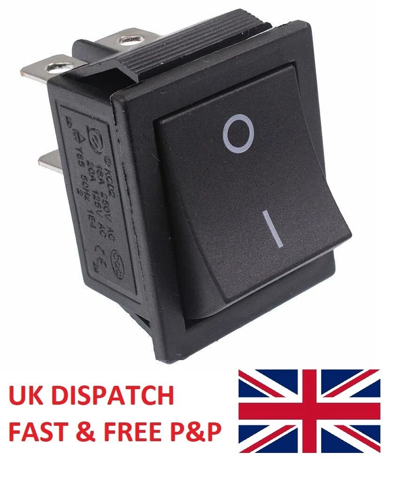 Off(On) Momentary Spring Loaded Rectangle Rocker Switch DPST