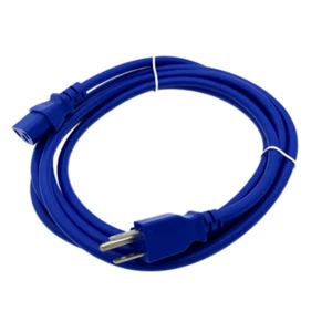 Blue 10FT Universal 3Prong AC Power Cord Cable 18AWG Computer Printer Monitor TV - Afbeelding 1 van 1