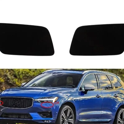 Tapa de cubierta de arandela de faros para Volvo XC60 2018-2023 39846581 39846596 par negro Foto 1 de 4