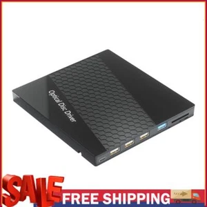 7-in-1 USB3.0 USB C DVD Player Burner Reader with Card Reader USB Hub DVD Burner - Afbeelding 1 van 12