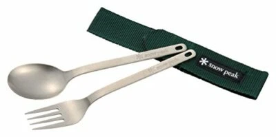 snow peak SCT-002 TITANIUM FORK & SPOON SET  Japan - Image 1 of 2