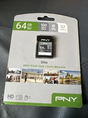 PNY 64GB Elite SDXC Flash Card - Image 1 of 2