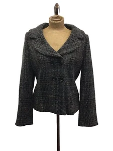 Classiques Entier Women's Blue Gold And Black Wool Blazer Jacket Size L - Picture 1 of 5