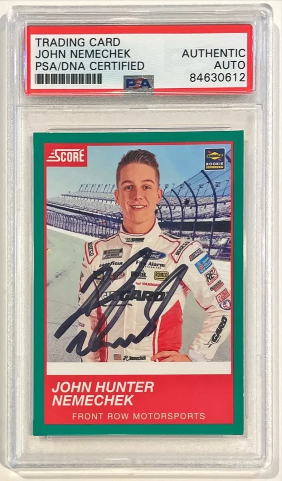 2020 Panini Score John Hunter Nemechek Signed Auto Rookie RC Card #8 PSA/DNA - Image 1 of 1