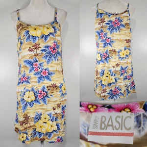 Vintage 90er Simply Basic Damen M/L 38" Brust tropisch Sommer leichtes Viskose Kleid - Bild 1 von 11