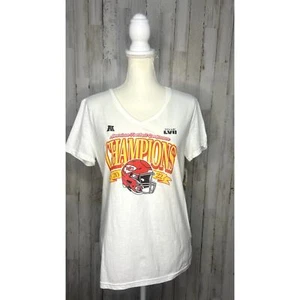 NWT Womens Medium White Kansas City Chiefs Super Bowl LVII AFC Champions T-Shirt - Picture 1 of 4