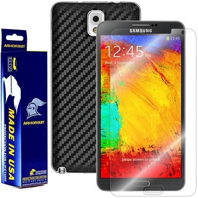 ArmorSuit MilitaryShield Samsung Galaxy Note 3 Screen + Black Carbon Fiber Skin - Image 1 of 4